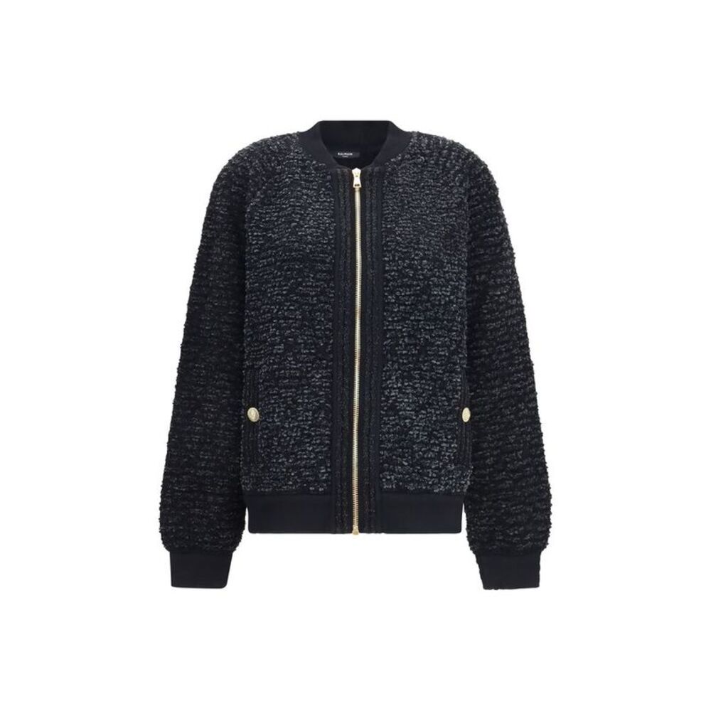 Balmain Black Viscose Women's Bomber
